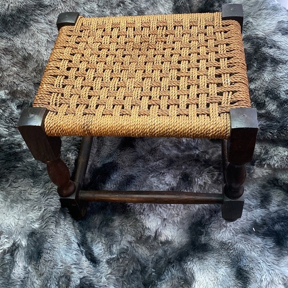 Handcrafted Woven Stool - Brown and Tan - Picture 6 of 16